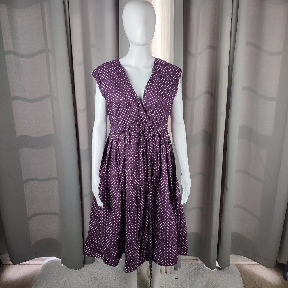 Garnet Hill Purple Pleated Sundress